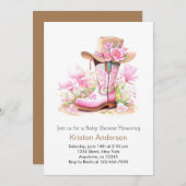 Rustic Wild West Cowgirl Babydusche Einladung (Vorne/Hinten)