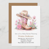 Rustic Wild West Cowgirl Babydusche Einladung (Vorne/Hinten)