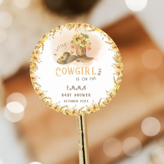 Rustic Wild West Girl Dusche Runder Aufkleber