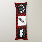 Rustic Wild Woodland Buffalo Karo Kariert Seitenschläferkissen (Rückseite (Vertikal))