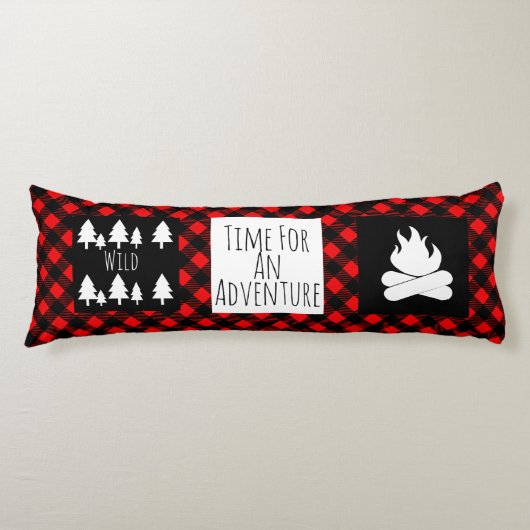 Rustic Wild Woodland Buffalo Karo Kariert Seitenschläferkissen (Vorderseite)