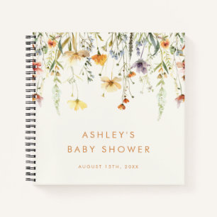 Rustic Wildblume Baby Showbook Gästebuch Notizblock