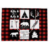 Rustic Wilderness & Animals Buffalo Karo Kariert Große Geschenktüte (Rückseite)