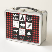 Rustic Wilderness & Animals Buffalo Karo Kariert Metall Lunch Box (Vorderseite)