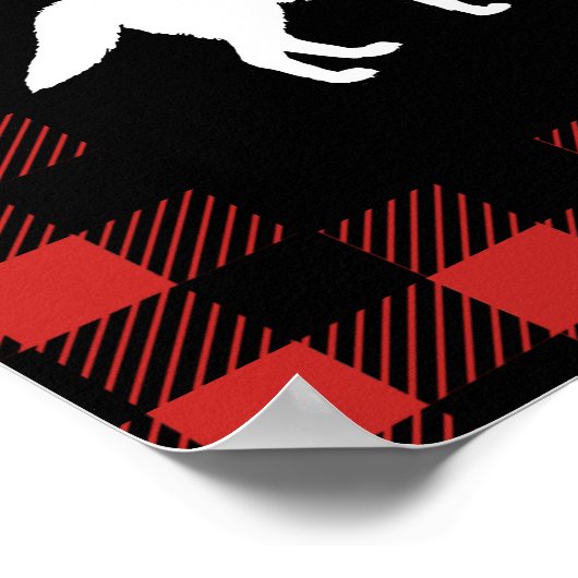 Rustic Wilderness & Animals Buffalo Karo Kariert Poster (Ecke)