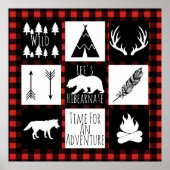 Rustic Wilderness & Animals Buffalo Karo Kariert Poster (Vorne)