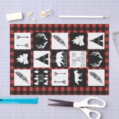 Rustic Wilderness & Animals Buffalo Karo Kariert Seidenpapier (Handwerk)