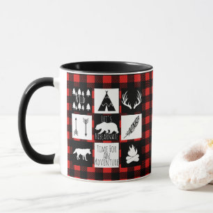 Rustic Wilderness & Animals Buffalo Karo Kariert Tasse