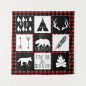 Rustic Wilderness & Animals Buffalo Karo Kariert Wandteppich (Vorderseite)