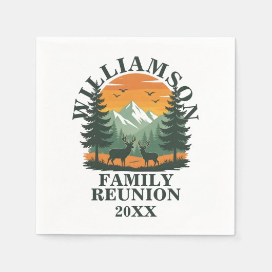 Rustic Wilderness Family Wiedersehen Serviette (Vorderseite)