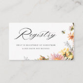Rustic Wildflower Bee Bridal Shower Gift Registry Begleitkarte (Vorderseite)