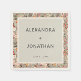 Rustic Wildflower Botanical Couples Shower Custom Serviette