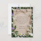 Rustic Wildflower Botanical Kraft Paper Wedding Dankeskarte (Rückseite)