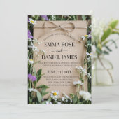 Rustic Wildflower Botanical Kraft Paper Wedding Einladung (Stehend Vorderseite)