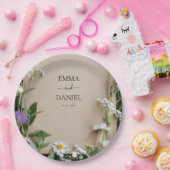 Rustic Wildflower Botanical Kraft Paper Wedding Pappteller (Party)