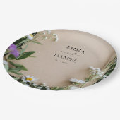 Rustic Wildflower Botanical Kraft Paper Wedding Pappteller (Schrägansicht)
