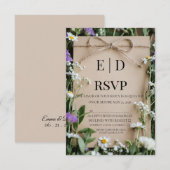 Rustic Wildflower Botanical Kraft Paper Wedding RSVP Karte (Vorne/Hinten)