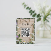 Rustic Wildflower Botanical Kraft Wedding Begleitkarte (Stehend Vorderseite)
