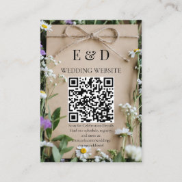 Rustic Wildflower Botanical Kraft Wedding Begleitkarte