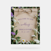 Rustic Wildflower Botanical Wedding Welcome sign Acrylschild (Vorderseite)