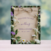 Rustic Wildflower Botanical Wedding Welcome sign Acrylschild (Neutral)