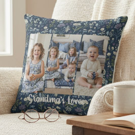 Rustic Wildflower Collage – Grandma's Loves Photo Kissen