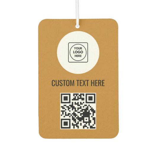 Rustic Wildflower Custom Logo QR Code Promotion Autolufterfrischer (Vorderseite)
