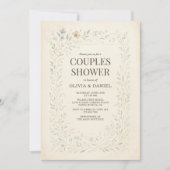 Rustic Wildflower Garden Boho Couples Shower Einladung (Vorderseite)