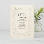 Rustic Wildflower Garden QR Code Bridal Shower Einladung (Stehend Vorderseite)