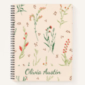 Rustic Wildflower Journal Personalized  Notizblock (Vorderseite)