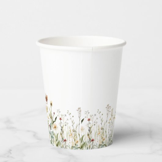 Rustic Wildflower Meadow Wedding Pappbecher (Rechts)