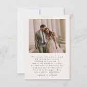 Rustic Wildflower Meadow Wedding Photo Dankeskarte (Rückseite)