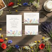 Rustic Wildflower Meadow Wedding RSVP  Karte