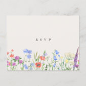 Rustic Wildflower Meadow Wedding RSVP Postkarte (Vorderseite)