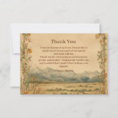 Rustic Wildflower Mountain Birthday Dankeskarte (Vorderseite)