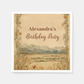 Rustic Wildflower Mountain Birthday Serviette (Vorderseite)