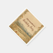 Rustic Wildflower Mountain Birthday Serviette (Ecke)