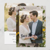 Rustic Wildflower Photo Wedding Save the Date (Vorne/Hinten)