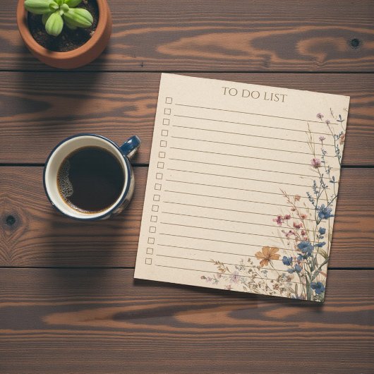 Rustic Wildflower To Do List Teacher Nature Gift Notizblock