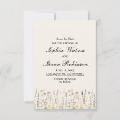Rustic Wildflower Wedding in Beige Tones Save The Date (Vorderseite)