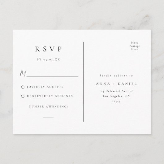 Rustic Wildflower Wedding RSVP Postkarte (Rückseite)