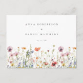 Rustic Wildflower Wedding RSVP Postkarte (Vorderseite)