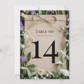 Rustic Wildflower Wedding Table Number Einladung (Vorderseite)