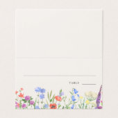 Rustic Wildflower Wedding Table Number Place Card (Außenseite Aufgefaltet)