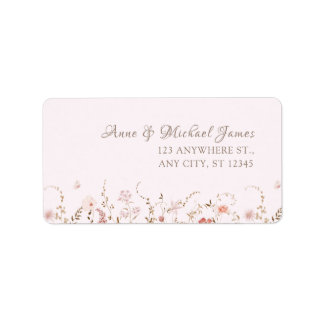 Rustic Wildflowers with Photo Boho Country Floral Adressaufkleber