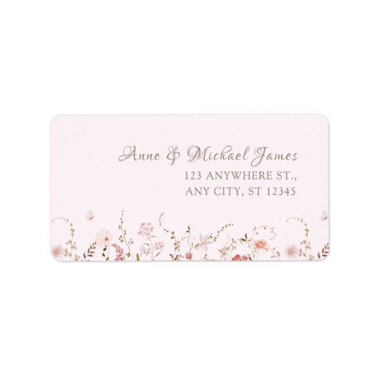 Rustic Wildflowers with Photo Boho Country Floral Adressaufkleber (Vorne)