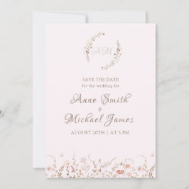 Rustic Wildflowers with Photo Boho Country Floral Save The Date