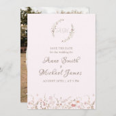 Rustic Wildflowers with Photo Boho Country Floral Save The Date (Vorne/Hinten)