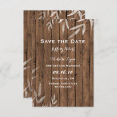 Rustic Willow on Wood Wedding Save The Date (Vorne/Hinten)