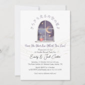 Rustic Window Twinkle Little Star Gender Reveal Einladung (Vorderseite)